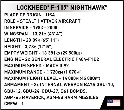 COBI Armed Force F-117® Nighthawk® Aircraft in Saudi Arabia
