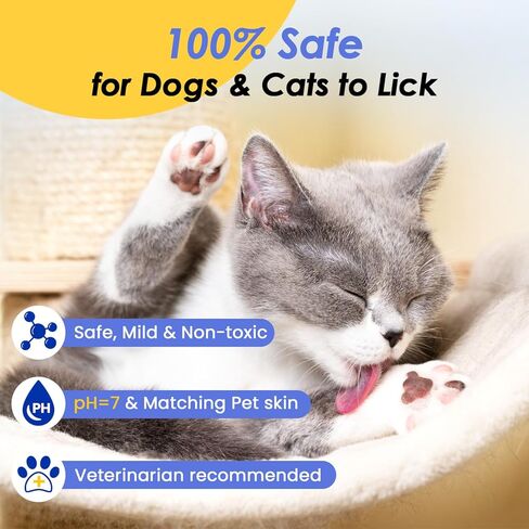 Pet Cleaning Glove Wipes for Dogs & Cats, Hypoallergenic Deodorizing Disposable Bathing Wipes,No-Rinse Grooming Wipes, Extra Thick,Perfect for Pet Dry Cleaning,Daily Care and Travel,24 pcs in Kuwait