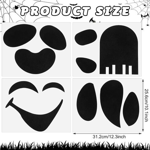 Oudain 4 Pcs Halloween Adhesive Silly Ghost Face Felt Sticker Felt Cute Clothes Sticker for Halloween DIY Projects Costume Decorations(Classic) in Saudi Arabia
