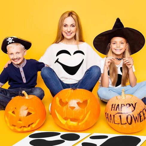 Oudain 4 Pcs Halloween Adhesive Silly Ghost Face Felt Sticker Felt Cute Clothes Sticker for Halloween DIY Projects Costume Decorations(Classic) in Saudi Arabia