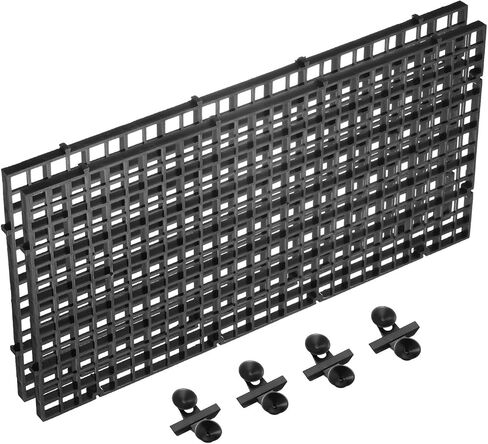 UXCELL 2PCS Aquarium Fish Fish Distider ، 12 × 12 بوصة من البلاستيك قفص البيض الصناديق الناشر الفاصل الفاصل السفلي مع مقاطع المصاصة وأكواب الشفط للحوض الأسود ، الأسود in Saudi Arabia