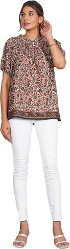 Turquoise Cotton Crop Top Long Sleeve Boho Shell Print Blouse Handmade Women’s Summer Top Casual Beachwear Top in Saudi Arabia