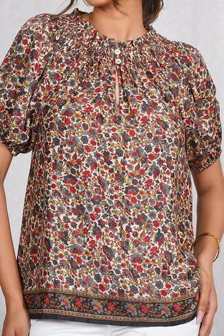 Turquoise Cotton Crop Top Long Sleeve Boho Shell Print Blouse Handmade Women’s Summer Top Casual Beachwear Top in Saudi Arabia