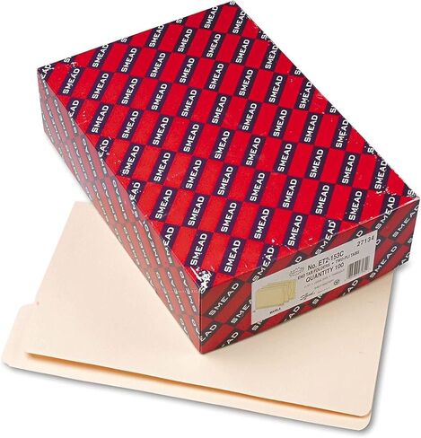 Smead End Tab File Folder, Shelf-Master Reinforced 1/3-Cut Tab, Legal Size, Manila, 100 per Box (27134) in Saudi Arabia