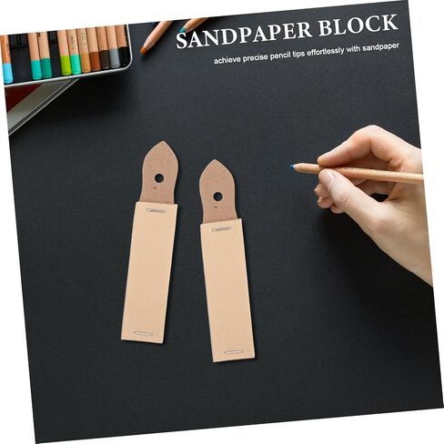 Artibetter 10pcs قم برسم ورق الصنفرة مع لوحة رملية مؤشر قلم رصاص لشحذ التلوين والباستيل للفنانين والرسم في الهواء الطلق in Saudi Arabia