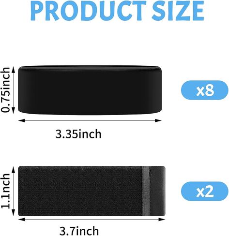 Pangda 10 Pcs Minimalist Wallets Set for Cash Cards 2 Silicone Elastic Wallets Bands 8 Pack Rubber Money Clip Credit Card Holder with Leather Tab Black Replacement Bands for Men Women in Saudi Arabia