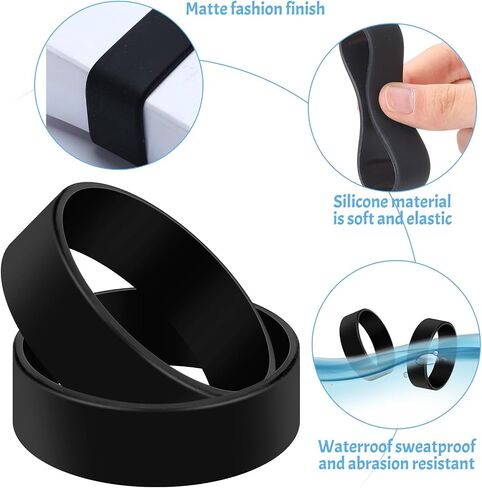 Pangda 10 Pcs Minimalist Wallets Set for Cash Cards 2 Silicone Elastic Wallets Bands 8 Pack Rubber Money Clip Credit Card Holder with Leather Tab Black Replacement Bands for Men Women in Saudi Arabia