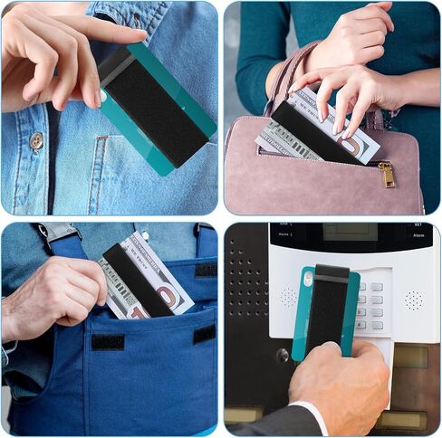 Pangda 10 Pcs Minimalist Wallets Set for Cash Cards 2 Silicone Elastic Wallets Bands 8 Pack Rubber Money Clip Credit Card Holder with Leather Tab Black Replacement Bands for Men Women in Saudi Arabia