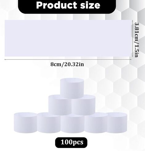100 Pack Money Bands, White Self Adhesive Currency Straps, Money Straps for Bills Wrappers, Blank in Saudi Arabia