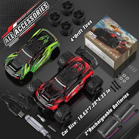 1:18 RC Cars ، 2.4 جيجا هرتز 4WD السرعة عالية 40 كم/ساعة سيارة التحكم عن بعد مع عجلة الانجراف ، جميع التضاريس على الطريق Monster Truck RC DRIFT مع GYRO للبالغين الأولاد 8-12 in Saudi Arabia