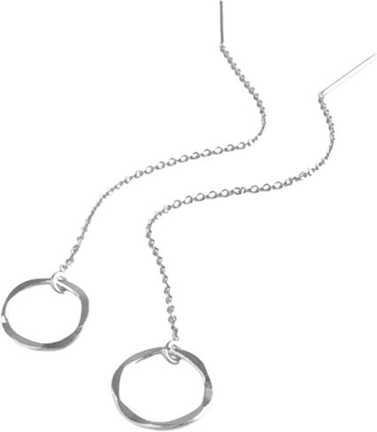 Dainty Threader Earrings for Women - Long Circle Ear Chains - Trendy Chain Earrings in Saudi Arabia