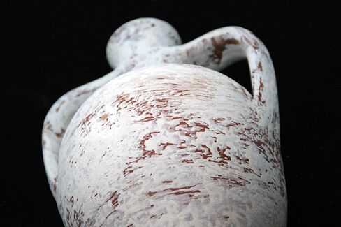 Hierapolis White Travertine Washed Terracotta Double Handled Amphora Water Jug, Clay Pitcher, Wine Carafe, Pottery Jar, Home Decor Vase Gift in Saudi Arabia