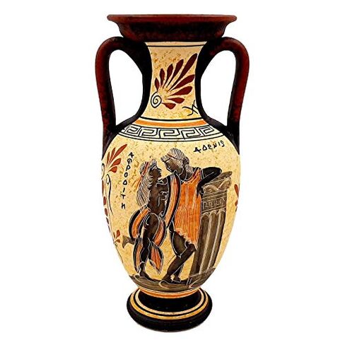 الفخار الخزفي اليوناني ، أمفورا 26 سم ، أدونيس مع آلهة أفروديت in Kuwait