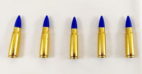 7.62x39 Snap caps - Dummy Training Rounds - Set of 5 (Blue & Brass) in Kuwait