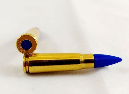 7.62x39 Snap caps - Dummy Training Rounds - Set of 5 (Blue & Brass) in Kuwait