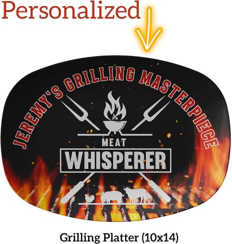Personalized BBQ Gifts For Men, Grilling Plate For Outdoor Grill, Large Serving Platter For Grilling, Gifts For Men BBQ, Barbeque Gifts For Men, Grilling Plate Funny Meat Whisperer in Saudi Arabia