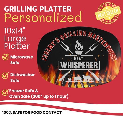 Personalized BBQ Gifts For Men, Grilling Plate For Outdoor Grill, Large Serving Platter For Grilling, Gifts For Men BBQ, Barbeque Gifts For Men, Grilling Plate Funny Meat Whisperer in Saudi Arabia