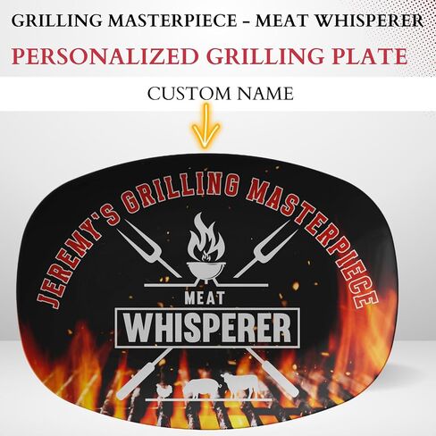 Personalized BBQ Gifts For Men, Grilling Plate For Outdoor Grill, Large Serving Platter For Grilling, Gifts For Men BBQ, Barbeque Gifts For Men, Grilling Plate Funny Meat Whisperer in Saudi Arabia