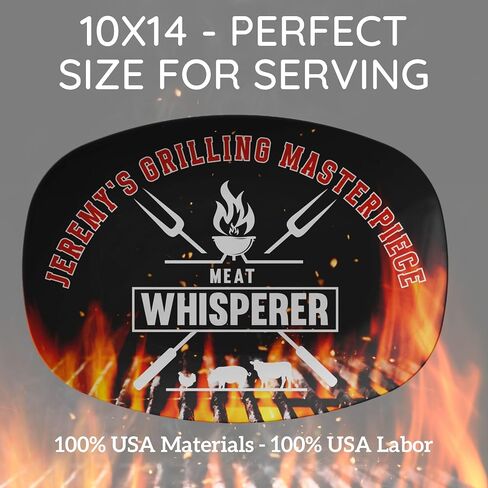 Personalized BBQ Gifts For Men, Grilling Plate For Outdoor Grill, Large Serving Platter For Grilling, Gifts For Men BBQ, Barbeque Gifts For Men, Grilling Plate Funny Meat Whisperer in Saudi Arabia