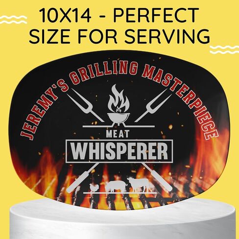 Personalized BBQ Gifts For Men, Grilling Plate For Outdoor Grill, Large Serving Platter For Grilling, Gifts For Men BBQ, Barbeque Gifts For Men, Grilling Plate Funny Meat Whisperer in Saudi Arabia