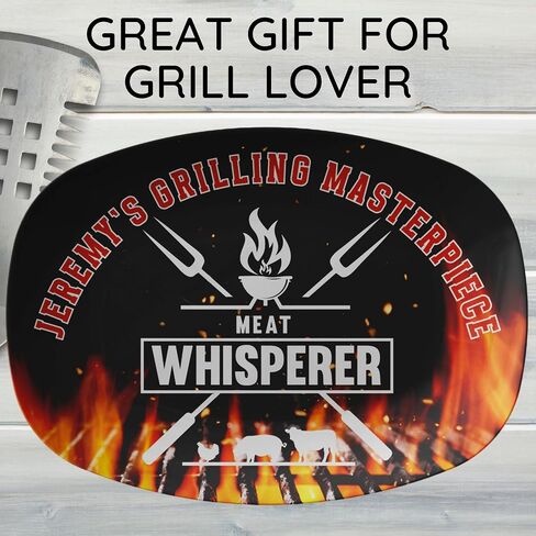 Personalized BBQ Gifts For Men, Grilling Plate For Outdoor Grill, Large Serving Platter For Grilling, Gifts For Men BBQ, Barbeque Gifts For Men, Grilling Plate Funny Meat Whisperer in Saudi Arabia
