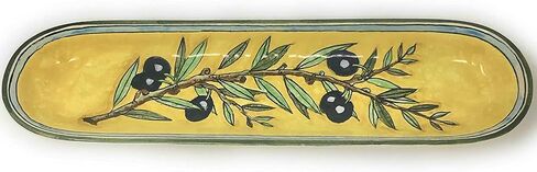 Ceramiche d'Arte Parrini - سيراميك إيطالي يقدم المقبلات صينية الرغيف الفرنسي الزيتون المصنوع في إيطاليا توسكان in Kuwait
