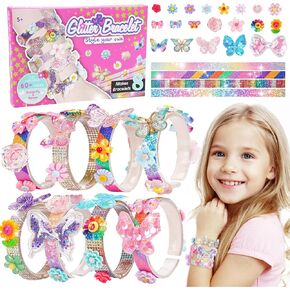 Friendship Bracelet Making Kit for Girls, 5-12 Year Old Girl Birthday Gifts, Arts and Crafts Kits for Kids, Girls Toys Age 5 6 7 8 9 10 Years Old, Kid Jewelry Making Kit with Charm (Butterfly&Flower) in Saudi Arabia