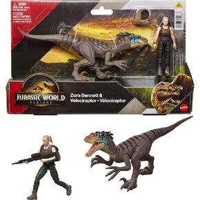 Mattel Jurassic World Rebirth Human & Dinosaur Pack ، Zora Bennett & Velociraptor ، Scale-Accate 3.75 Inch Accoun in Kuwait