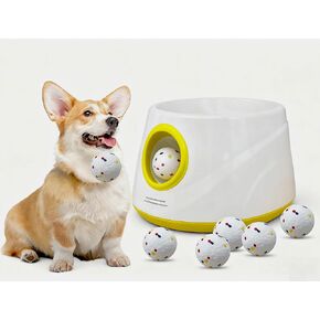 Automatic Dog Ball Launcher – Interactive Pet Toy with 6 ETPU 2.3″ Balls, Indoor & Outdoor Fetch Machine, Adjustable Distance Thrower for Small/Medium Dogs in Saudi Arabia
