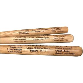 Bird's Wood Shack Mini Baseball Bat Themkeake - الخشب الصلب ، الخفافيش المصغرة التي يتم تخصيصها بالليزر لزملائها في الفريق ، المدربون ، حاملي الخاتم - ديكور الخفافيش البيسبول - 18 بوصة - كأس فريد من نوعه للدوري الصغير in Kuwait