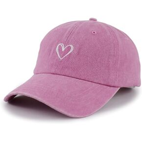 Cute Heart Hats for Women, Adjustable Cotton Embroidered Vintage Love Baseball Caps in Saudi Arabia