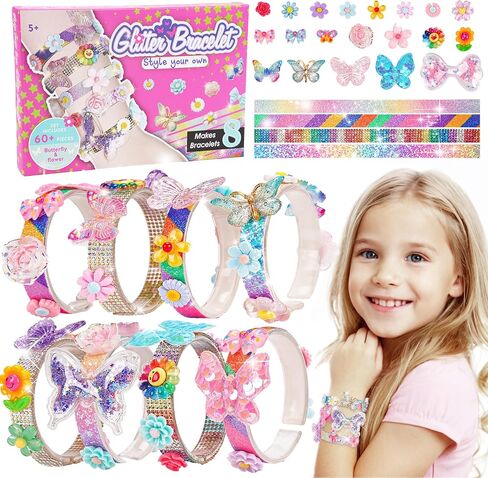 Friendship Bracelet Making Kit for Girls, 5-12 Year Old Girl Birthday Gifts, Arts and Crafts Kits for Kids, Girls Toys Age 5 6 7 8 9 10 Years Old, Kid Jewelry Making Kit with Charm (Butterfly&Flower) in Saudi Arabia