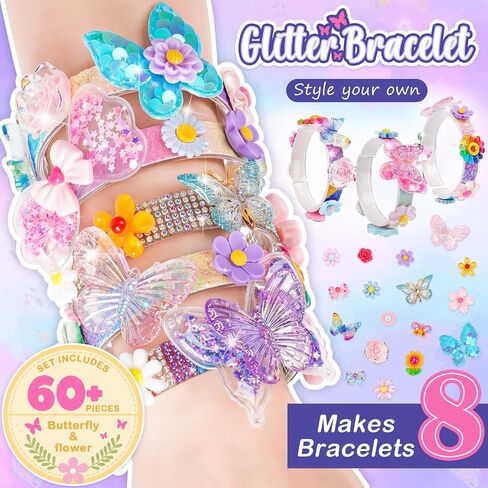 Friendship Bracelet Making Kit for Girls, 5-12 Year Old Girl Birthday Gifts, Arts and Crafts Kits for Kids, Girls Toys Age 5 6 7 8 9 10 Years Old, Kid Jewelry Making Kit with Charm (Butterfly&Flower) in Saudi Arabia