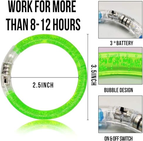 20 حزمة LED LED UP PRACELETS توهج في لوازم الحفلات المظلمة ، سوار ملون ملون يضيء ألعاب هدايا عيد ميلاد أعياد الأكياس جيدة الحشوات. in Saudi Arabia