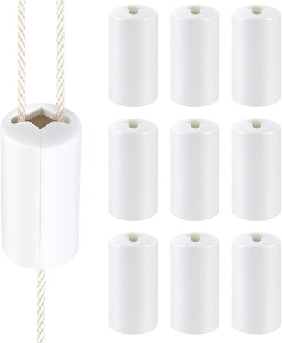 Pangda 10 Pcs Breakaway Cord Condensers White Anti Strangulation Design Window Blinds Pull Cord Safety Baby Proof Compatible with All Horizontal Blinds for Households with Young Kids and Small Pets in Saudi Arabia