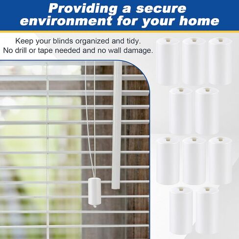 Pangda 10 Pcs Breakaway Cord Condensers White Anti Strangulation Design Window Blinds Pull Cord Safety Baby Proof Compatible with All Horizontal Blinds for Households with Young Kids and Small Pets in Saudi Arabia