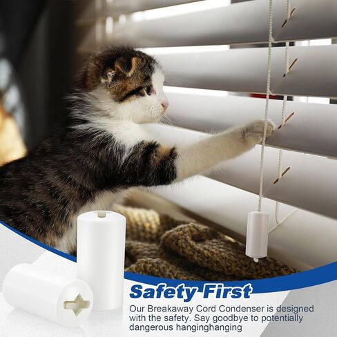 Pangda 10 Pcs Breakaway Cord Condensers White Anti Strangulation Design Window Blinds Pull Cord Safety Baby Proof Compatible with All Horizontal Blinds for Households with Young Kids and Small Pets in Saudi Arabia