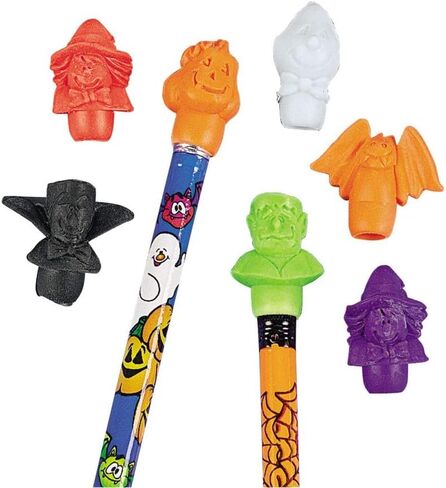 Bulk Halloween Pencil Top Erasers - Set of 144 - Party and School Supplies in Saudi Arabia