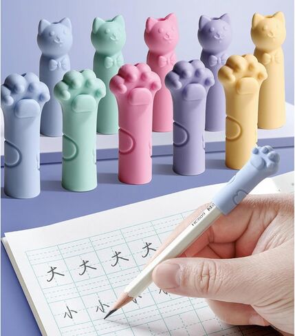 30 Pieces Cute Pencil Caps Cat Paw Erasers Pencil Top Pencils Tip Protector Cover Pencils Toppers Caps Extender Holders for Student Gilrs Boys School Office Supplies (Cat-Mix Colors) in Saudi Arabia