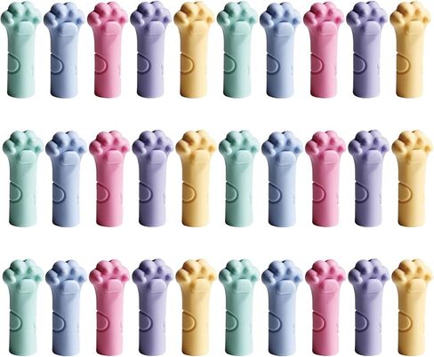 30 Pieces Cute Pencil Caps Cat Paw Erasers Pencil Top Pencils Tip Protector Cover Pencils Toppers Caps Extender Holders for Student Gilrs Boys School Office Supplies (Cat-Mix Colors) in Saudi Arabia