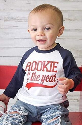 Rookie of the Year First Birthday Outfit - One Year Old Shirt Personalized with Name & Age Jersey Style in Saudi Arabia