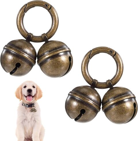 أجراس الكلاب لتتبع الحيوانات الأليفة 2 حزمة صاخبة إضافية Cat Dogs Twlar Bells Copper Bell for Dog Pet Tracker Tracker Pets Exclars - تعرف على أين حيواناتك الأليفة - البرونزية in Saudi Arabia