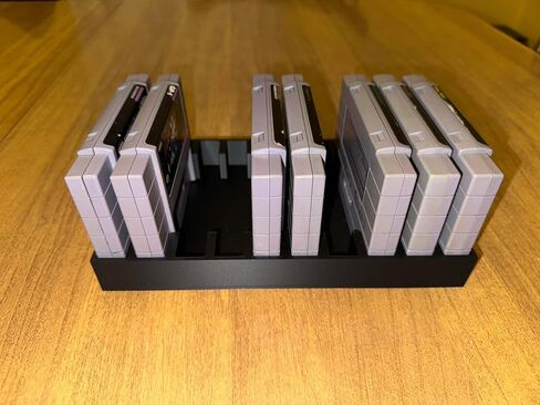 Game Cartridge Holder Display Tray - Compatible with Super Nintendo (SNES) Cartridges, Holds 10 - Retro Gaming Storage Organizer in Saudi Arabia