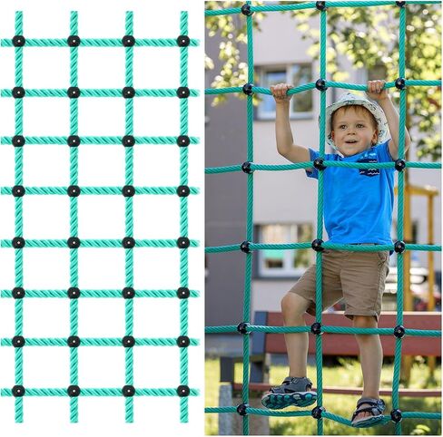 Hiboom Climbing Cargo Net للأطفال في الهواء الطلق 30 × 108 ملحقات ملعب شبكات التسلق لشبكة الصالات الرياضية لصالح جيمز عقبة التدريب على ترقيات مستودعات الثقيلة مع أبازيم إصلاح المعادن مع المعادن in Saudi Arabia