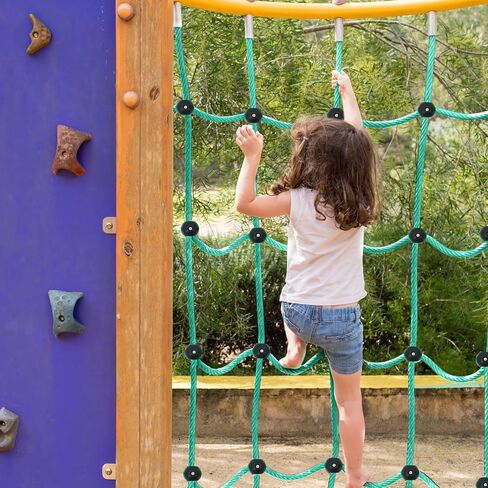 Hiboom Climbing Cargo Net للأطفال في الهواء الطلق 30 × 108 ملحقات ملعب شبكات التسلق لشبكة الصالات الرياضية لصالح جيمز عقبة التدريب على ترقيات مستودعات الثقيلة مع أبازيم إصلاح المعادن مع المعادن in Saudi Arabia