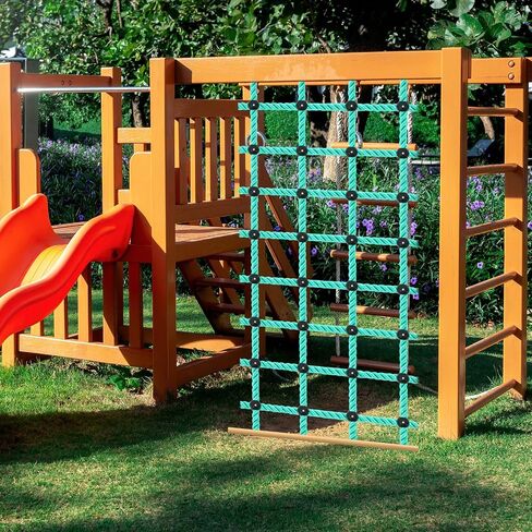 Hiboom Climbing Cargo Net للأطفال في الهواء الطلق 30 × 108 ملحقات ملعب شبكات التسلق لشبكة الصالات الرياضية لصالح جيمز عقبة التدريب على ترقيات مستودعات الثقيلة مع أبازيم إصلاح المعادن مع المعادن in Saudi Arabia