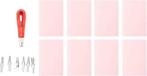 Stamp Making Kit 8pcs Pink Rubber Carving Blocks Linoleum Cutter Kit Linocut Carving Tools for Block Printing Printmaking Supplies in Saudi Arabia