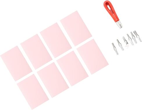 Stamp Making Kit 8pcs Pink Rubber Carving Blocks Linoleum Cutter Kit Linocut Carving Tools for Block Printing Printmaking Supplies in Saudi Arabia