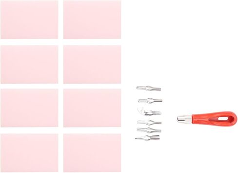 Stamp Making Kit 8pcs Pink Rubber Carving Blocks Linoleum Cutter Kit Linocut Carving Tools for Block Printing Printmaking Supplies in Saudi Arabia