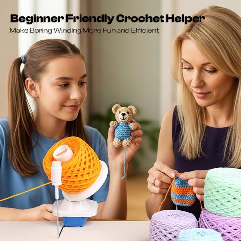 Caydo Yarn Wharn مع زنبرك التوتر ، ويندر يدوية واحدة ، 4-7 أوقية أسطوانة كعكة مضغوطة بكفاءة للكروشيه ، الدوار الكرة المحمولة للكروشيات والحياكة ، مساعد جيد لعشاق الحرفية (الأزرق) in Kuwait
